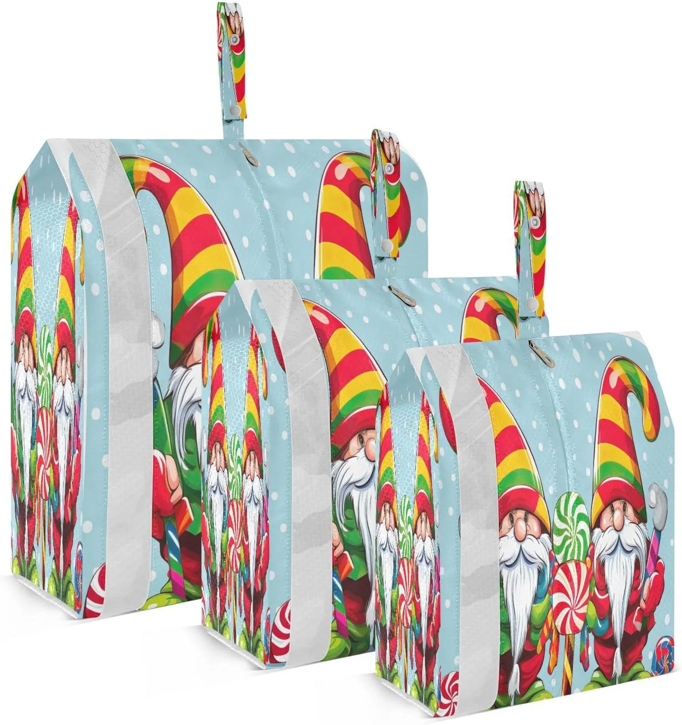 Christmas Gnomes Candy Packing Cubes for Travel 3 Set Travel Compression Bags Suitcase Organizer Bags Set for Travel