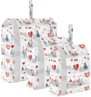 Colored Heart Valentine Packing Cubes for Travel 3 Set Compression Packing Cube Suitcase Organizer Bags Set for Travel Essentials
