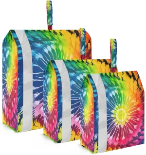 Colorful Rainbow Tie Dye Packing Cubes for Travel 3 Set Compression Packing Cubes Luggage Packing Organizers for Travel Compression