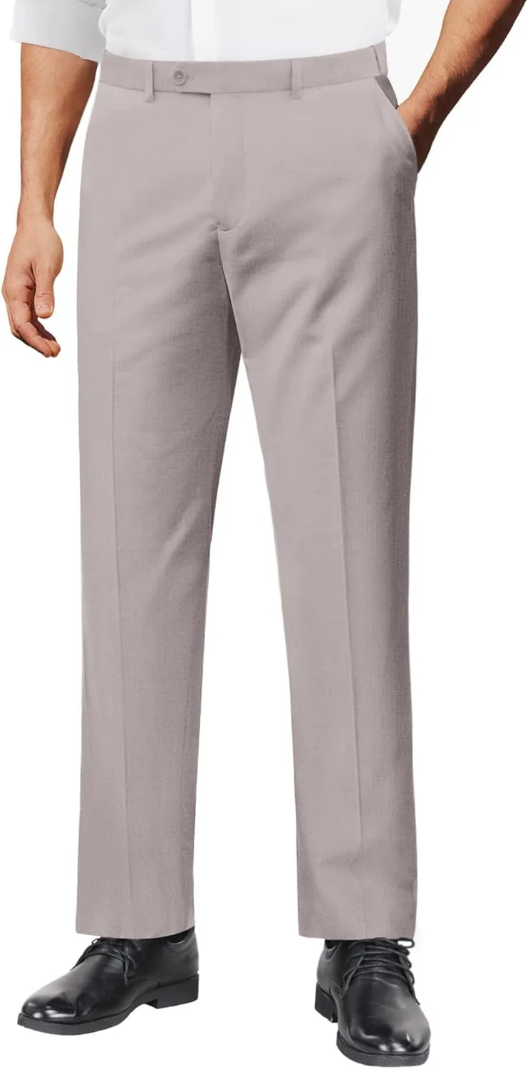 COOFANDY Men Linen Dress Pants Classic Fit Suit Pants Lightweight Wrinkle Free Casual Trousers