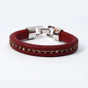Crystal embedded in a sturdy leather band