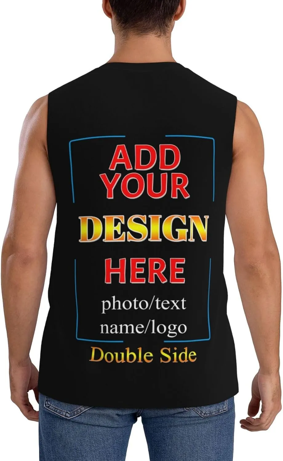 Custom Mens Tank Tops Undershirt Personalized Sleeveless T Shirts for Men with Logo Quick Dry Tops for Workout Gym Running
