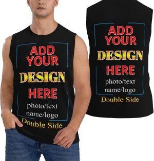 Custom Mens Tank Tops Undershirt Personalized Sleeveless T Shirts for Men with Logo Quick Dry Tops for Workout Gym Running