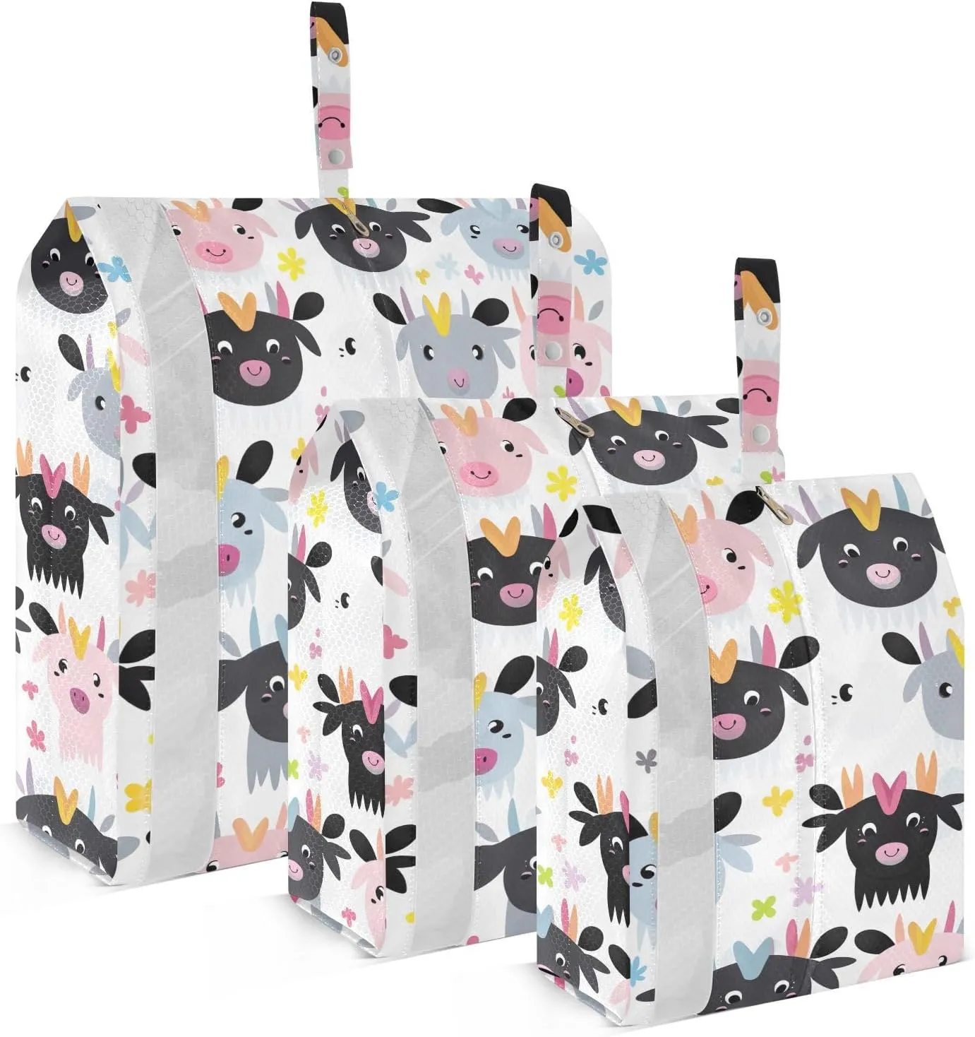 Cute Baby Cow Packing Cubes for Travel 3 Set Compression Packing Cubes Suitcase Organizer Bags Set for Travel Compression