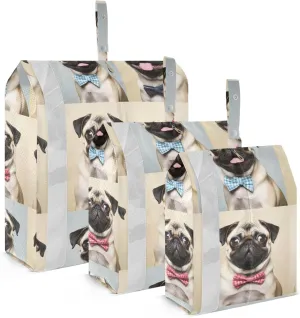 Cute Pug Dogs Puppy Packing Cubes for Travel 3 Set Travel Packing Cubes Luggage Organizers for Suitcase