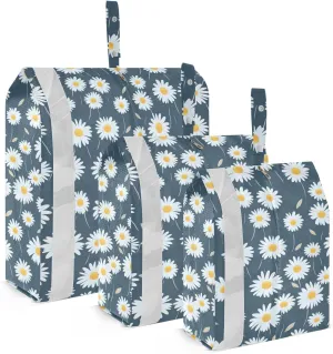 Daisies Lime Green Packing Cubes for Travel 3 Set Compression Travel Bags Suitcase Organizer Bags Set for Travel Compression