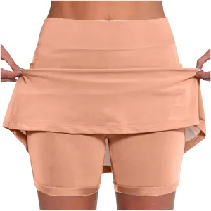 DDAPJ pyju Golf Skirts for Women Elastic High Waisted Athletic Skort Workout Casual Tennis Skirted Shorts for Teen Girls