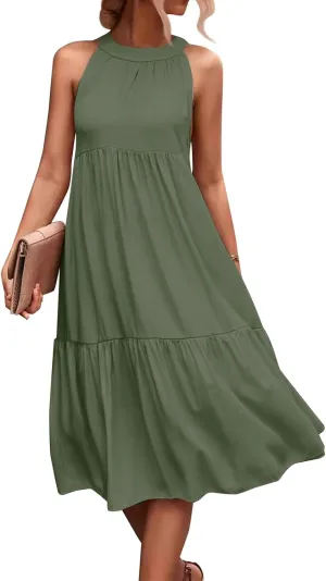 Dresses for Women 2025 Sleeveless Maxi Dress Women Dresses Spring Solid Color Womens Dresses Tea