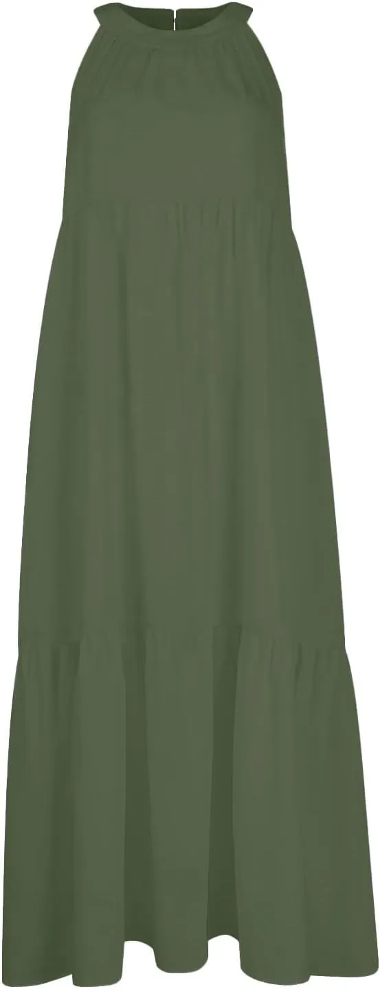 Dresses for Women 2025 Sleeveless Maxi Dress Women Dresses Spring Solid Color Womens Dresses Tea