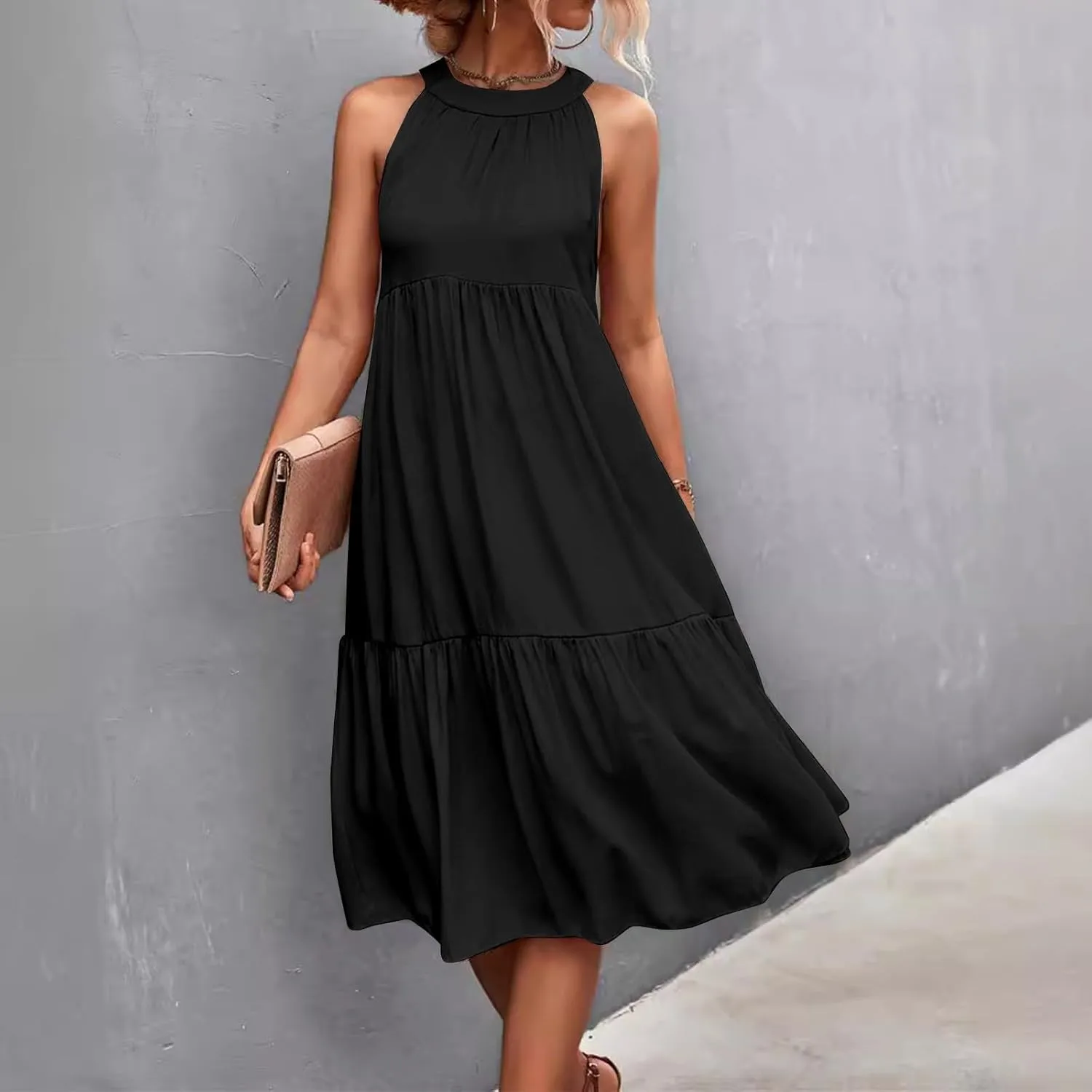 Dresses for Women 2025 Sleeveless Maxi Dress Women Dresses Spring Solid Color Womens Dresses Tea