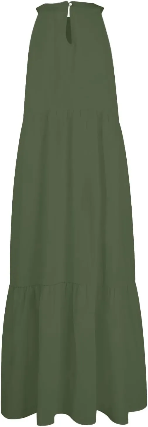 Dresses for Women 2025 Sleeveless Maxi Dress Women Dresses Spring Solid Color Womens Dresses Tea