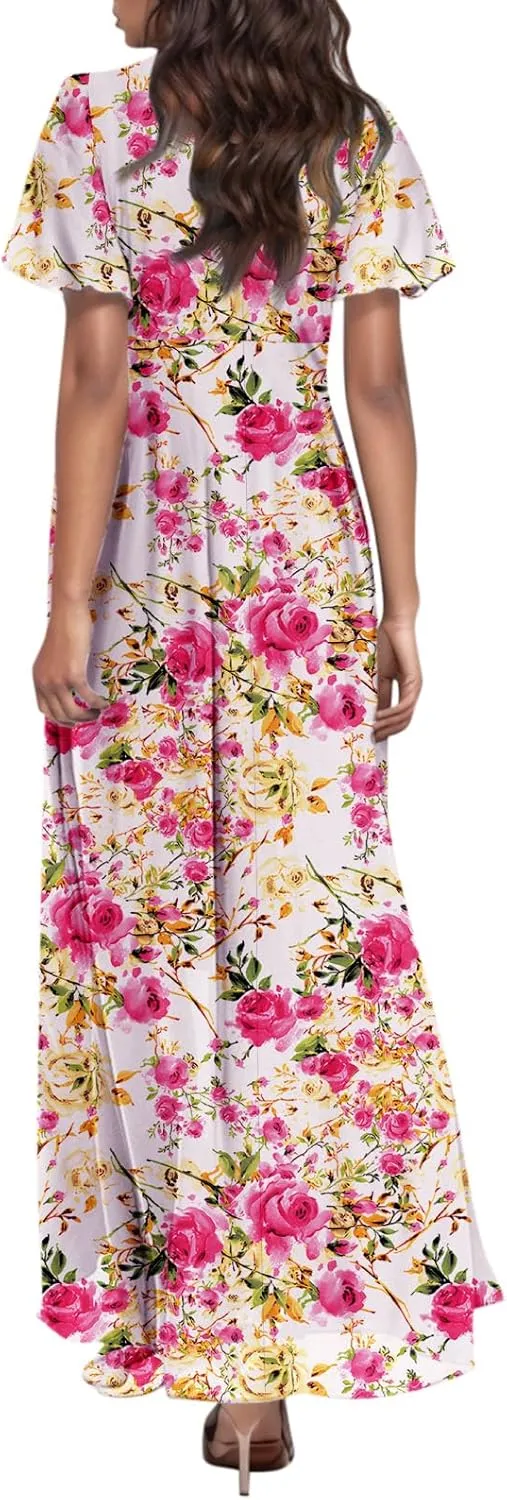 Easter Dress for Women Chiffon Dress Summer Dresses for Women 2025 Swing Swing Flowy Ruffle