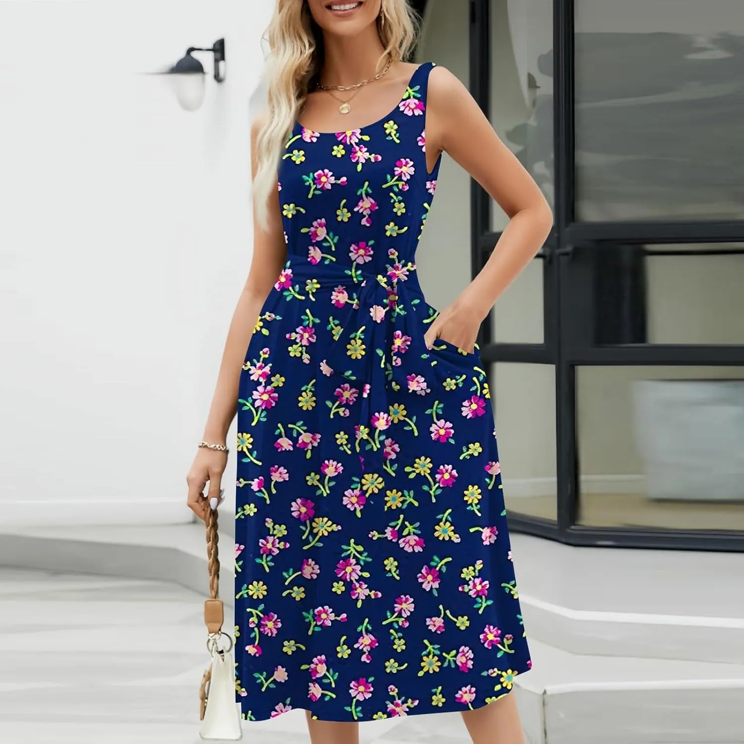 Easter Dress for Women Spring Summer Casual Dresses for Women 2025 Casual Boho Floral Print
