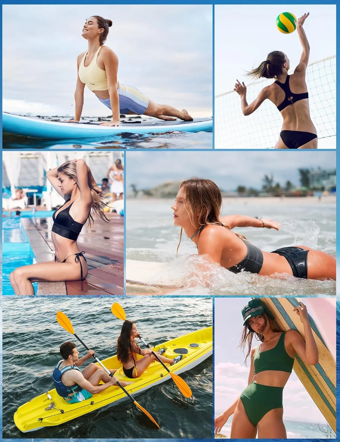 Ewedoos Bikini Tops for Women Quick Dry UPF 50  Bathing Suit Tops for Women Adjustable Strap Padded Sports Bra Swim Top Only
