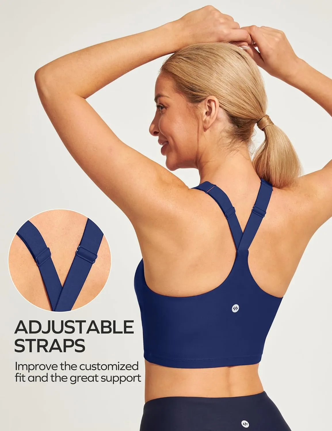 Ewedoos Bikini Tops for Women Quick Dry UPF 50  Bathing Suit Tops for Women Adjustable Strap Padded Sports Bra Swim Top Only