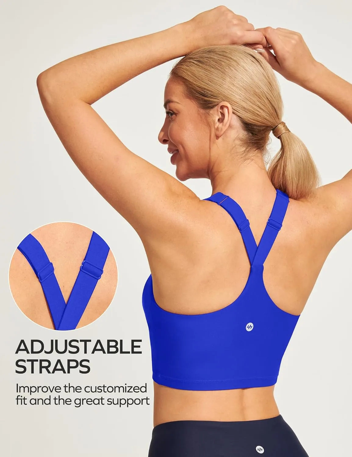 Ewedoos Bikini Tops for Women Quick Dry UPF 50  Bathing Suit Tops for Women Adjustable Strap Padded Sports Bra Swim Top Only