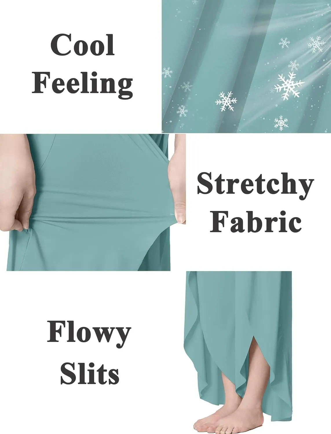 EXARUS Girls Flowy Pants Dance Palazzo Wide Leg Split High Waisted Trousers Casual for Kids 6-12Y