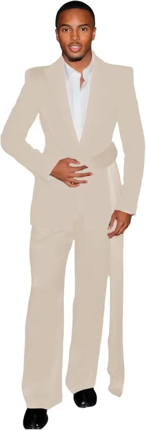Fashion Mens Suit with Belt for Men 2 Piece Blazer Pants Peak Lapel Tuxedo Single Breasted Jacket Trousers for Party