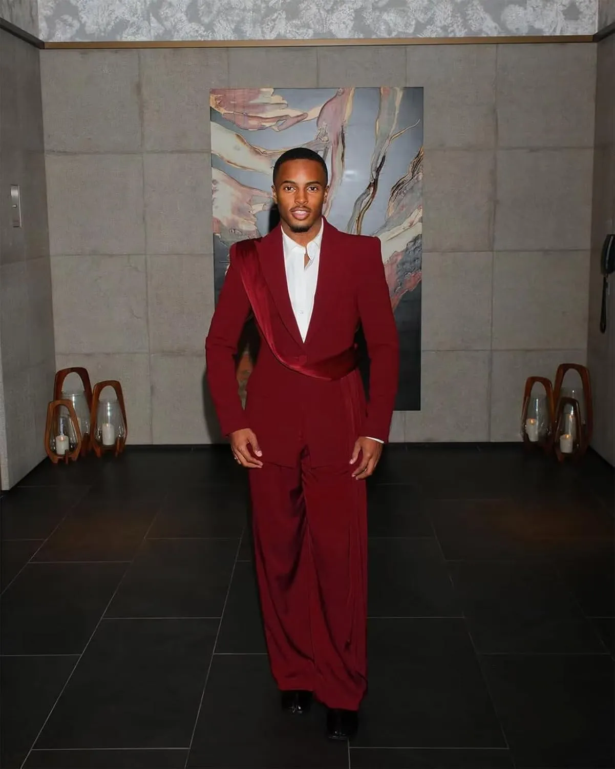 Fashion Mens Suit with Belt for Men 2 Piece Blazer Pants Peak Lapel Tuxedo Single Breasted Jacket Trousers for Party