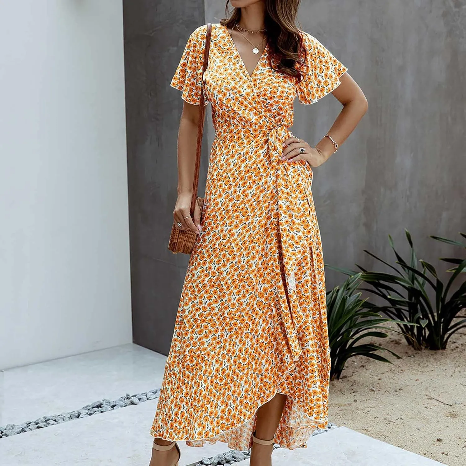 Firzero Women V Neck Beach Dress Botton Down Sleeveless Striped Mini Dresses Plus Size Summer Casual Crewneck Tank Dresses