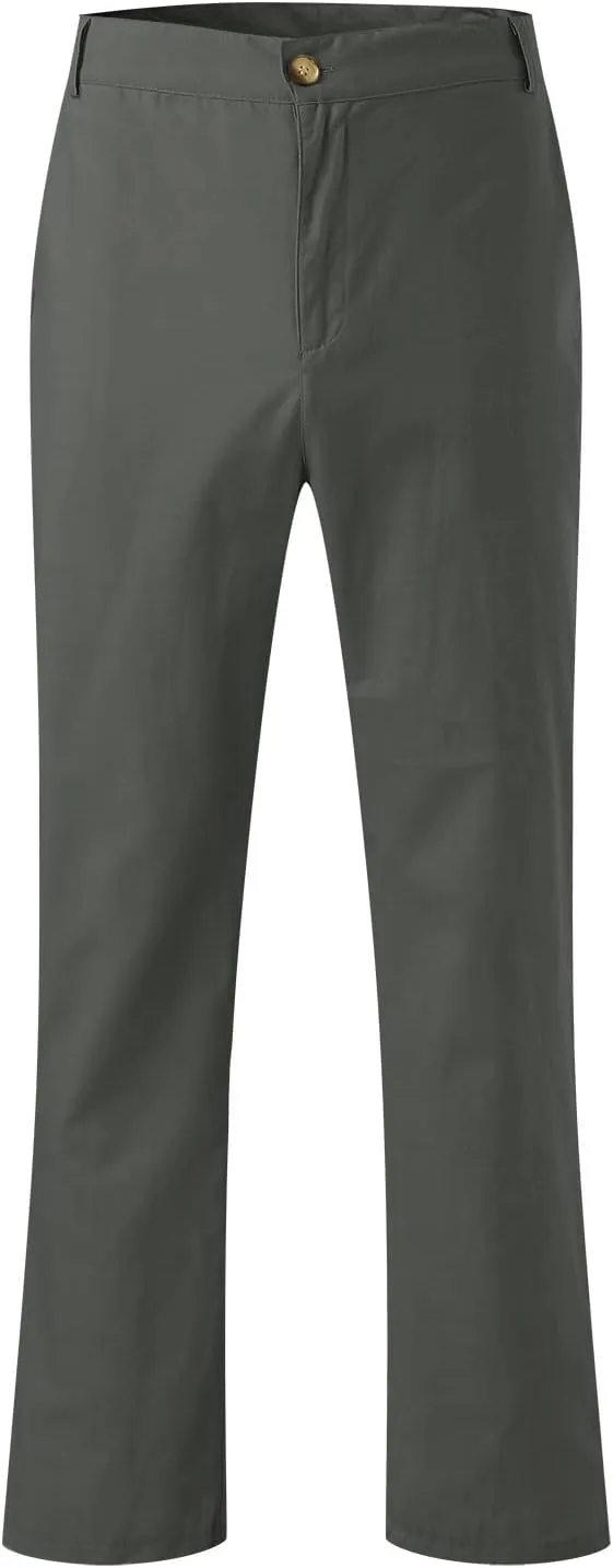 FZVYD Men's Stretch Pants Mens Casual Elastic Drawstring Cargo Pants Lightweight Relaxed Fit Cotton Workout Sweatpants 2023
