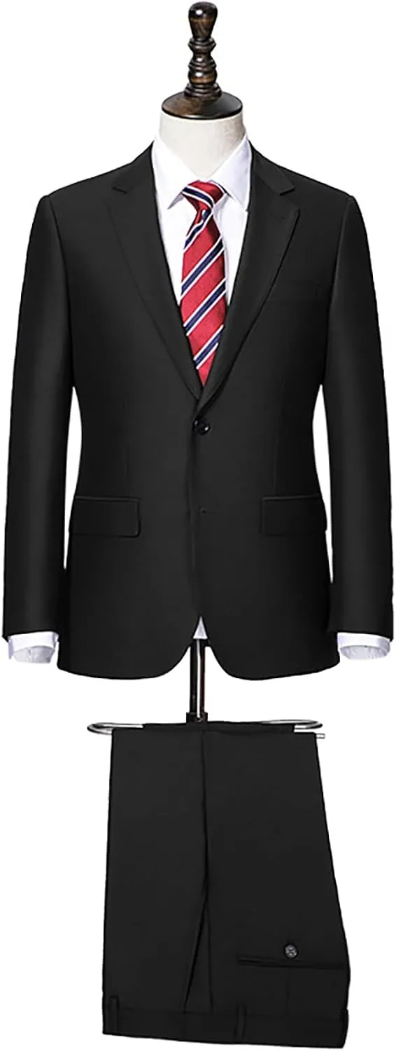 GATMSTZ Mens Suits Big and Tall 2 Pieces Blazer Pants Set Classic Fit
