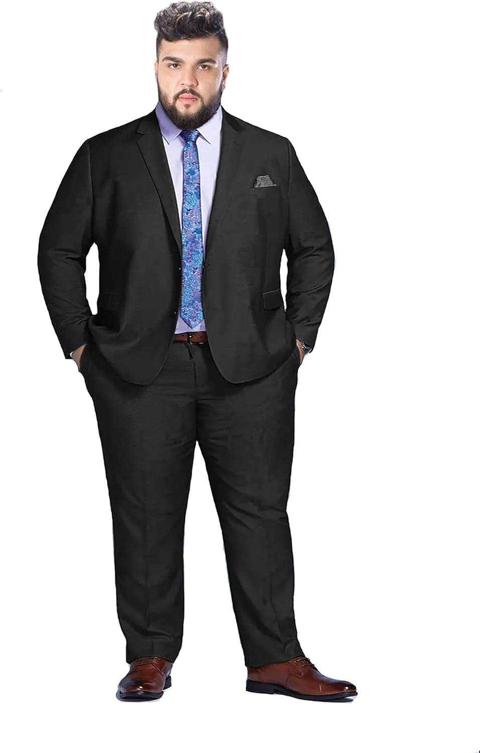 GATMSTZ Mens Suits Big and Tall 2 Pieces Blazer Pants Set Classic Fit