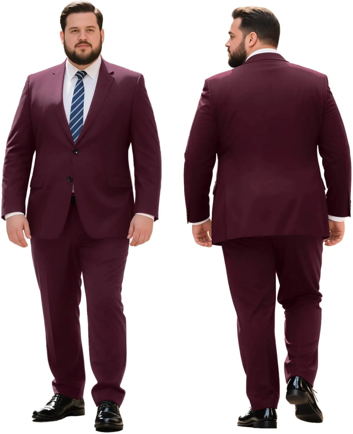 GATMSTZ Mens Suits Big and Tall 2 Pieces Blazer Pants Set Classic Fit