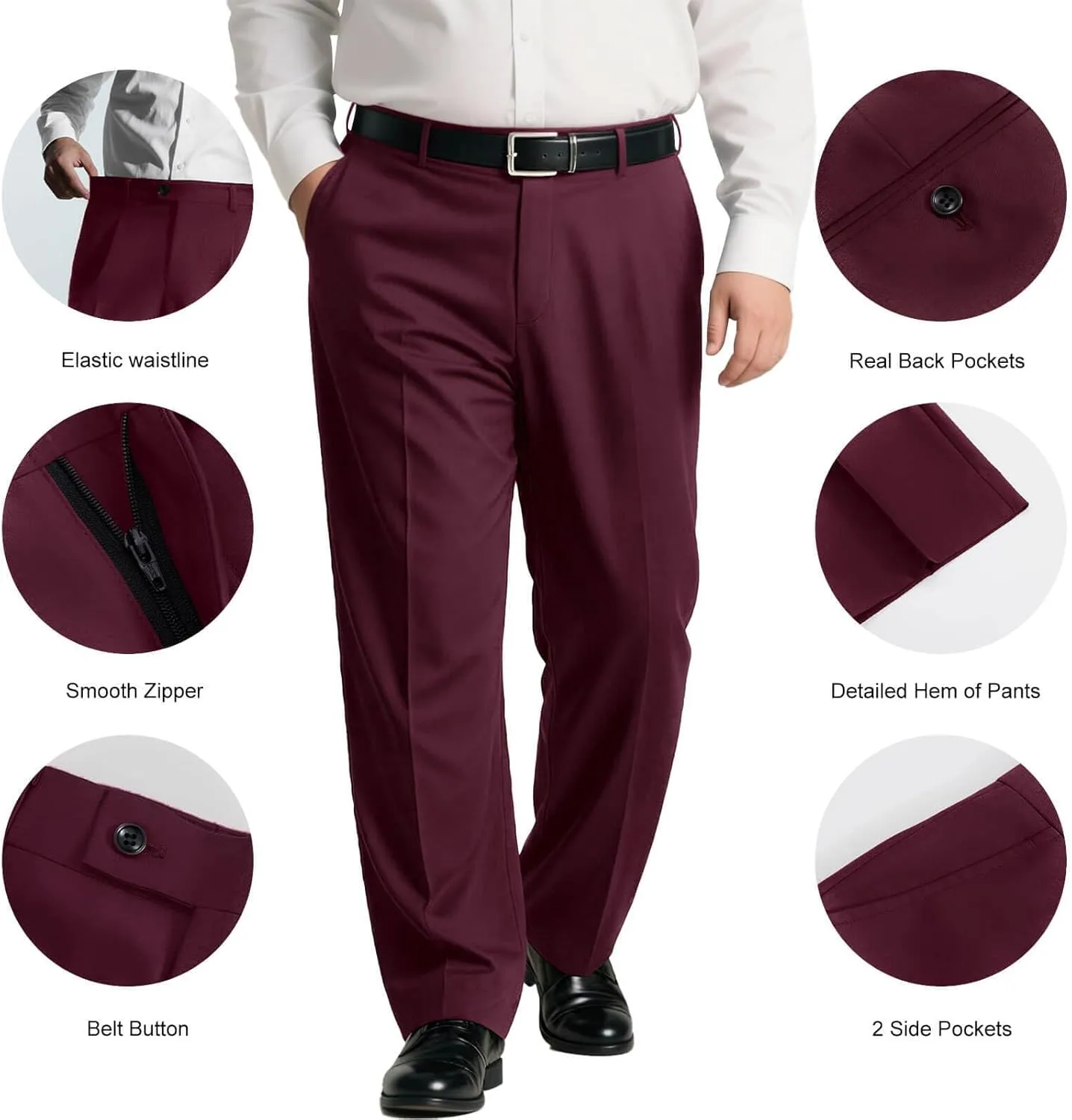 GATMSTZ Mens Suits Big and Tall 2 Pieces Blazer Pants Set Classic Fit