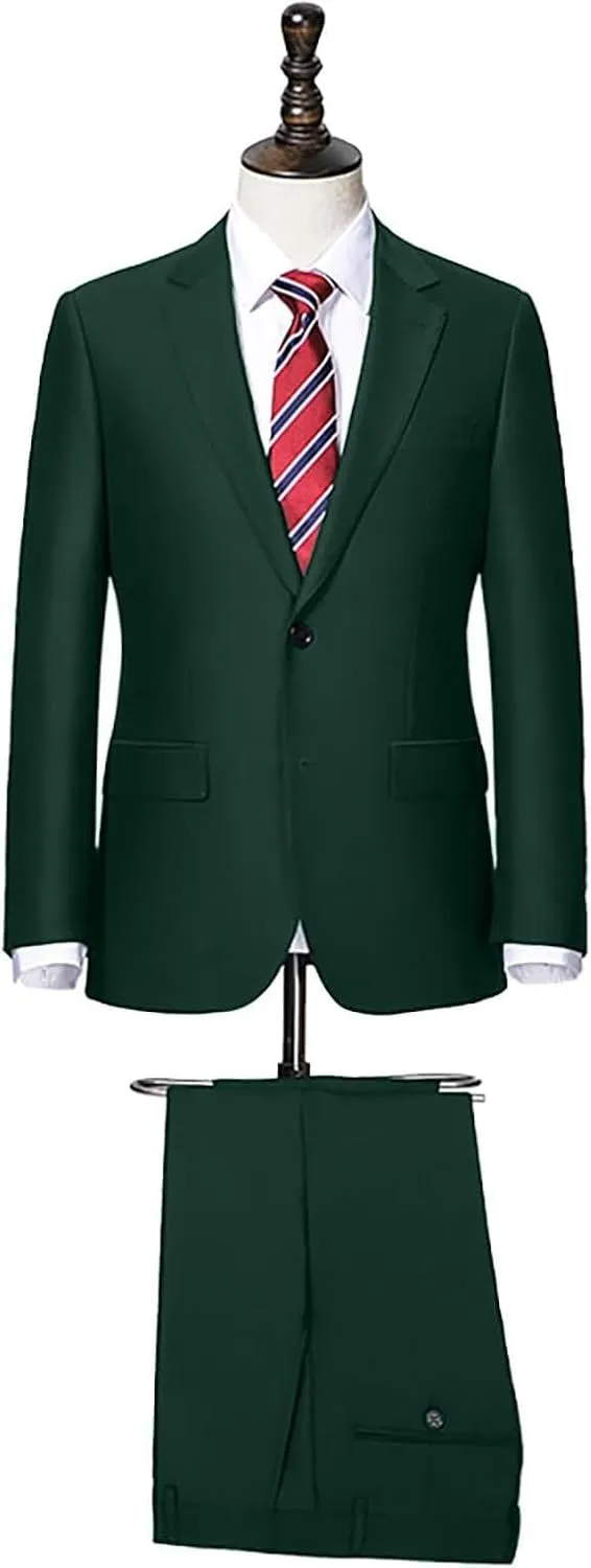 GATMSTZ Mens Suits Big and Tall 2 Pieces Blazer Pants Set Classic Fit