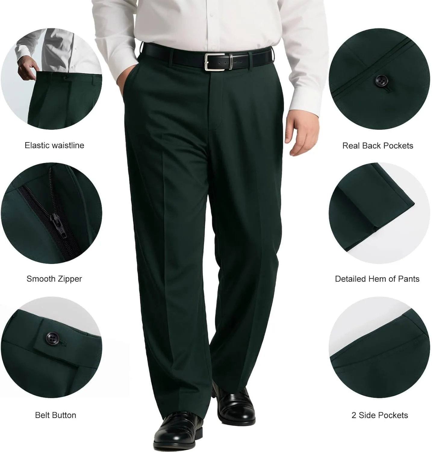 GATMSTZ Mens Suits Big and Tall 2 Pieces Blazer Pants Set Classic Fit
