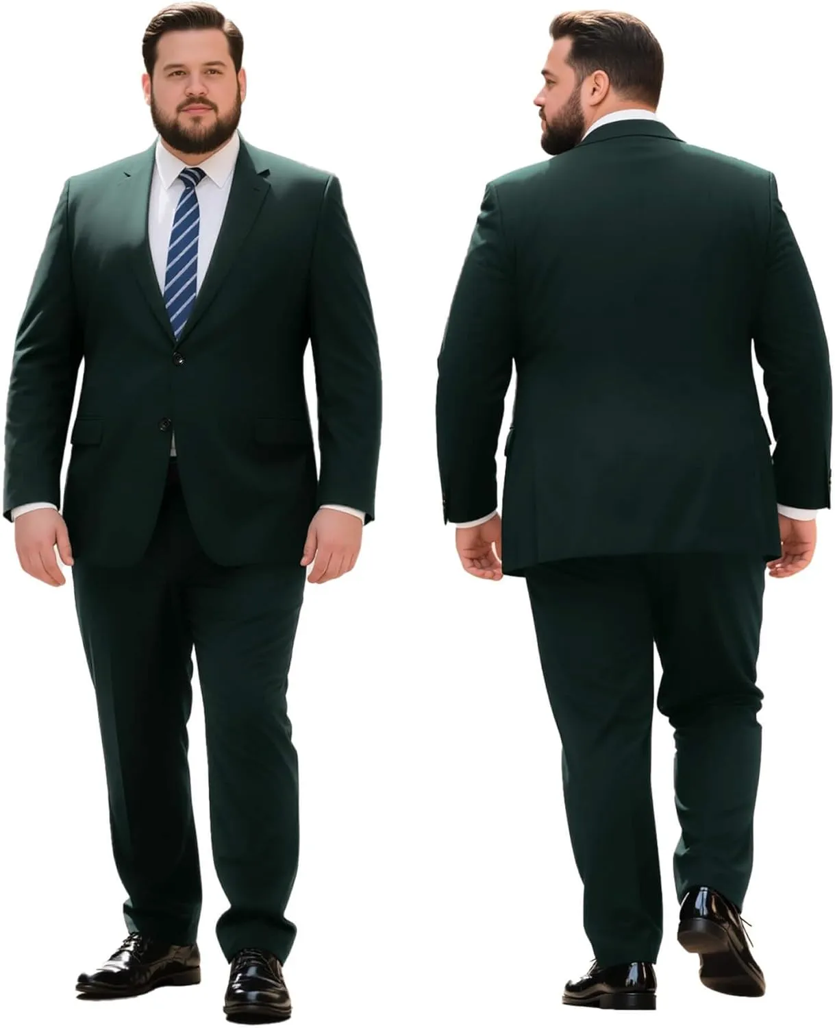 GATMSTZ Mens Suits Big and Tall 2 Pieces Blazer Pants Set Classic Fit