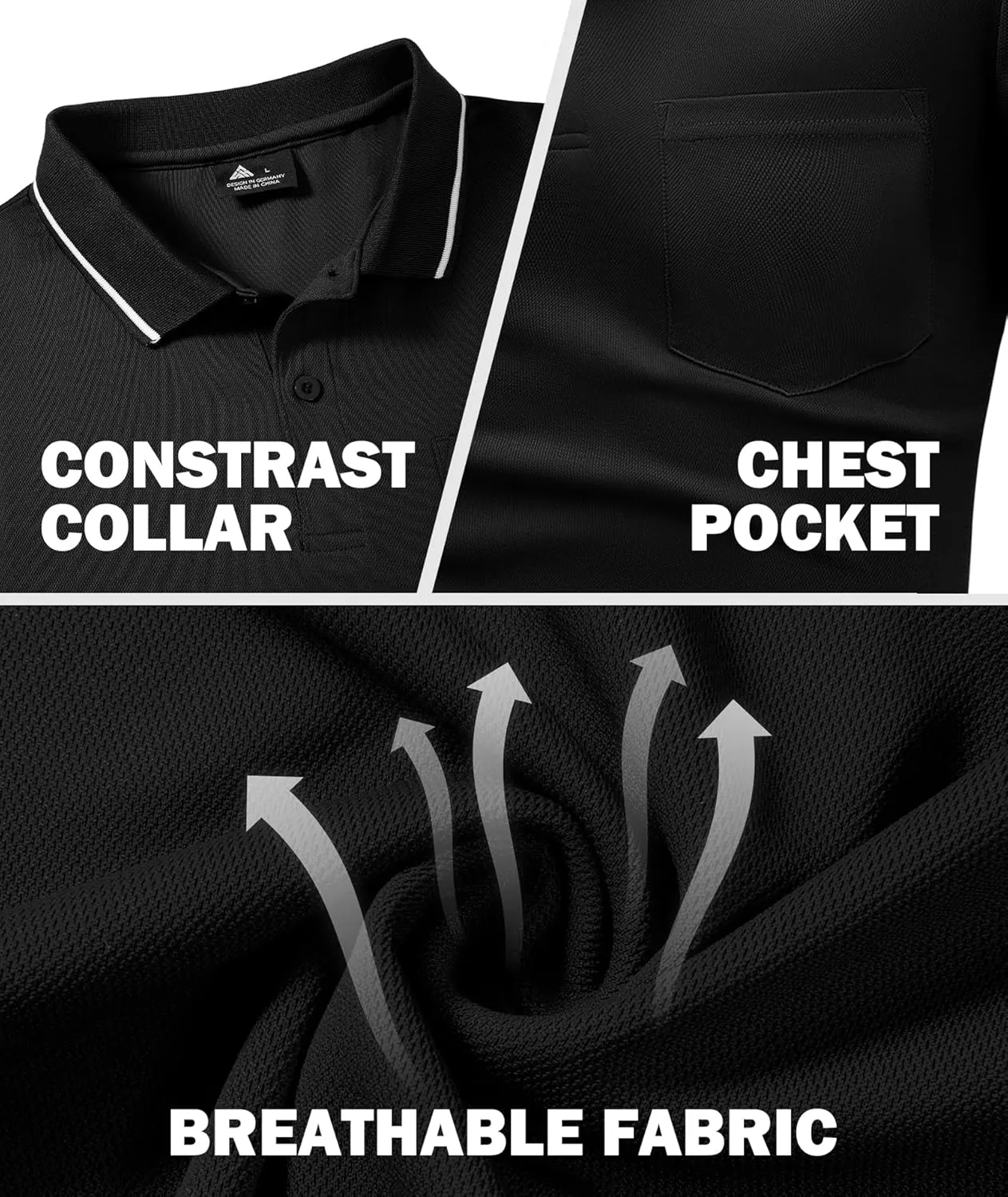 GEEK LIGHTING 5 Pack Men Polo Shirts with Pocket Multipack Golf Shirt for Men Moisture Wicking Casual Athletic Work T-Shirts