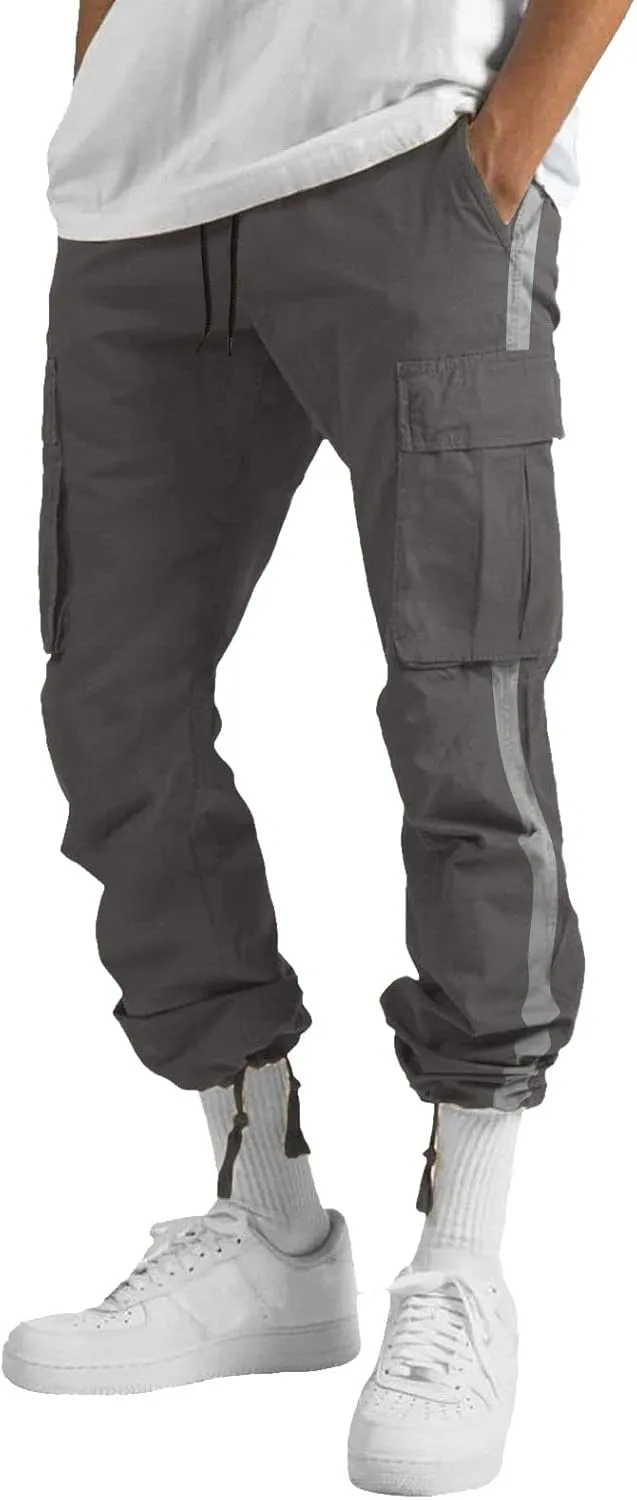 GIERIDUC Mens Stretch Waist Cargo Pants Mens Khaki Cargo Pants Relaxed Fit Mens Activewear Pants Tall Best Long Pants for Men