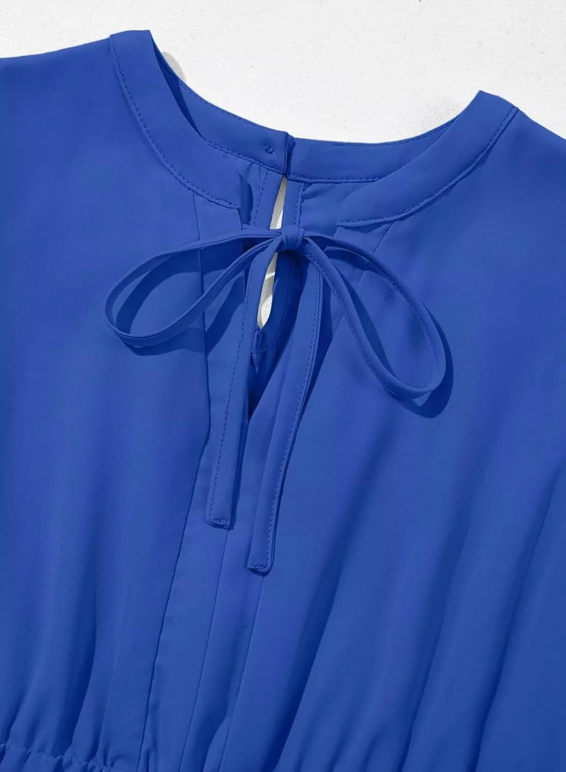 Girls Dresses Ruffle Trim Sleeveless V Neck Casual A-Line Flowy Dress with Pockets