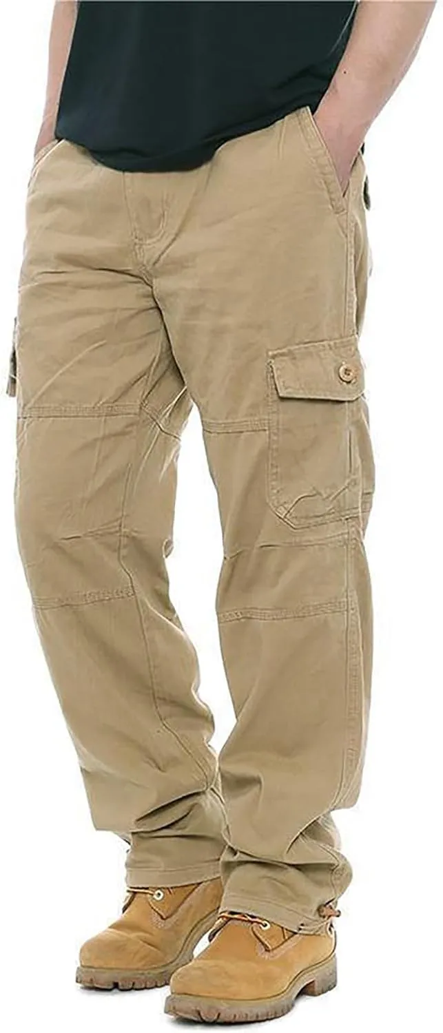 GOFULY Cargo Pants for Men Relaxed Fit Stretch Baggy Sweatpants Multi Pockets Big and Tall Pants Lightweight Trousers Fashion