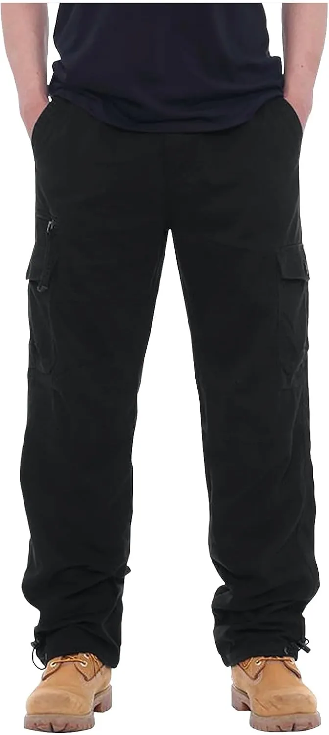 GOFULY Cargo Pants for Men Relaxed Fit Stretch Baggy Sweatpants Multi Pockets Big and Tall Pants Lightweight Trousers Fashion