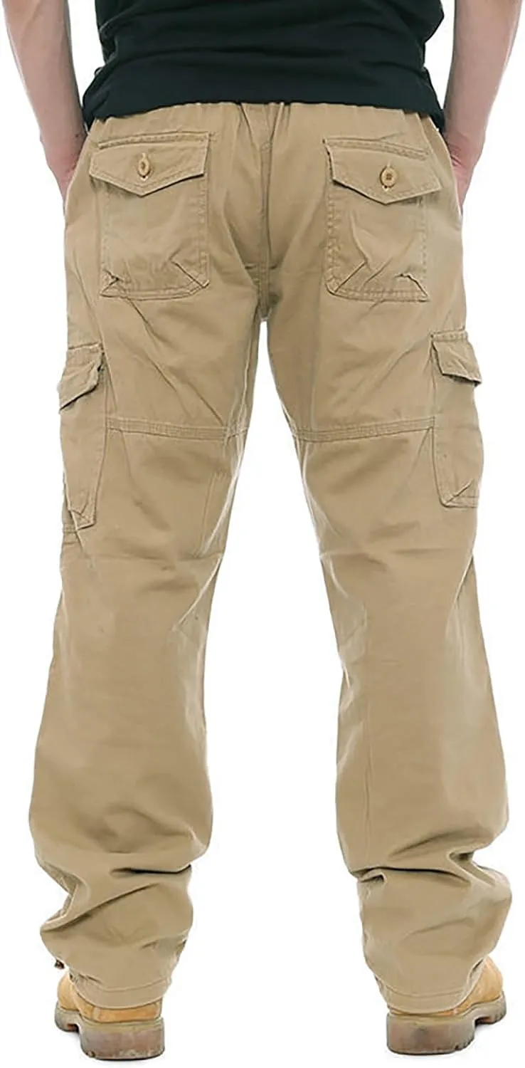 GOFULY Cargo Pants for Men Relaxed Fit Stretch Baggy Sweatpants Multi Pockets Big and Tall Pants Lightweight Trousers Fashion