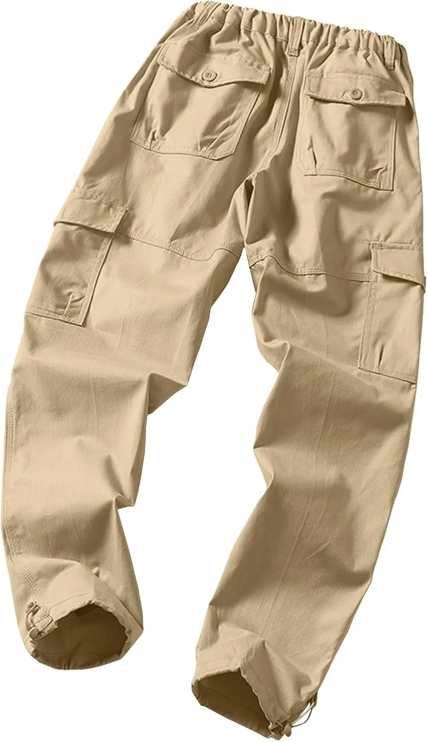 GOFULY Cargo Pants for Men Relaxed Fit Stretch Baggy Sweatpants Multi Pockets Big and Tall Pants Lightweight Trousers Fashion