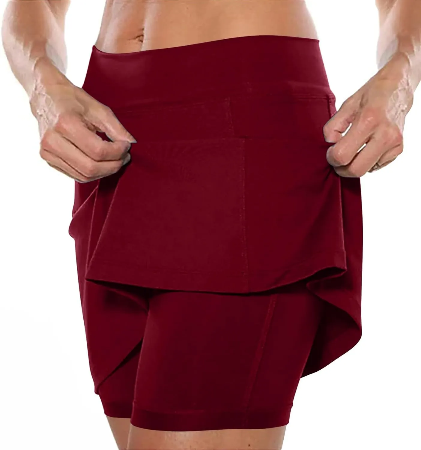 Golf Skirts for Women with Shorts Long Womens Running Shorts 5 inch Inseam no Liner Black Skirt for Women Cotton