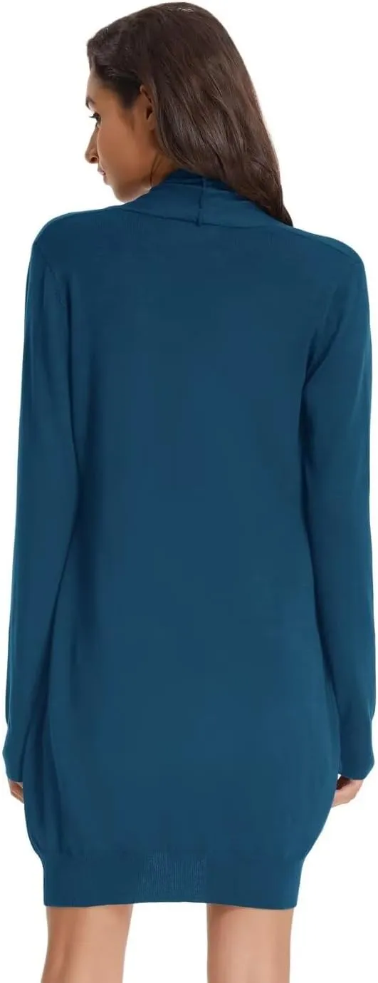 GRACE KARIN Essential Solid Open Front Long Knited Cardigan Sweater for Women