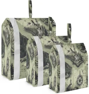 Great Adventure Map Green Packing Cubes for Travel 3 Set Compression Cubes Suitcase Organizer Bags for Vacation Clothes