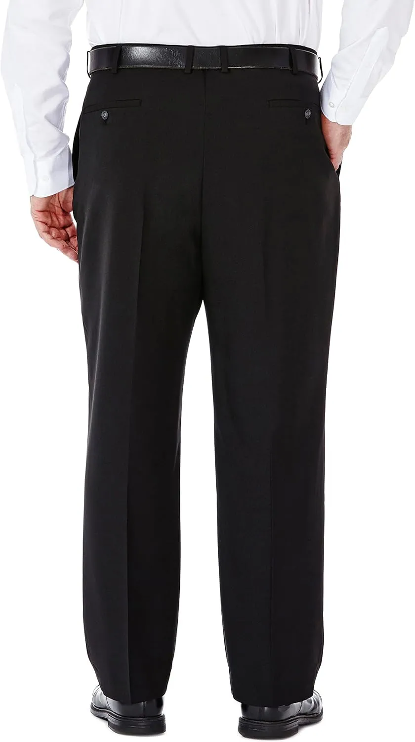 Haggar Men's Big and Tall Eclo Classic Fit Dress Pants Flat Front and Pleated Front