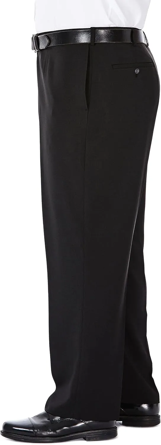Haggar Men's Big and Tall Eclo Classic Fit Dress Pants Flat Front and Pleated Front
