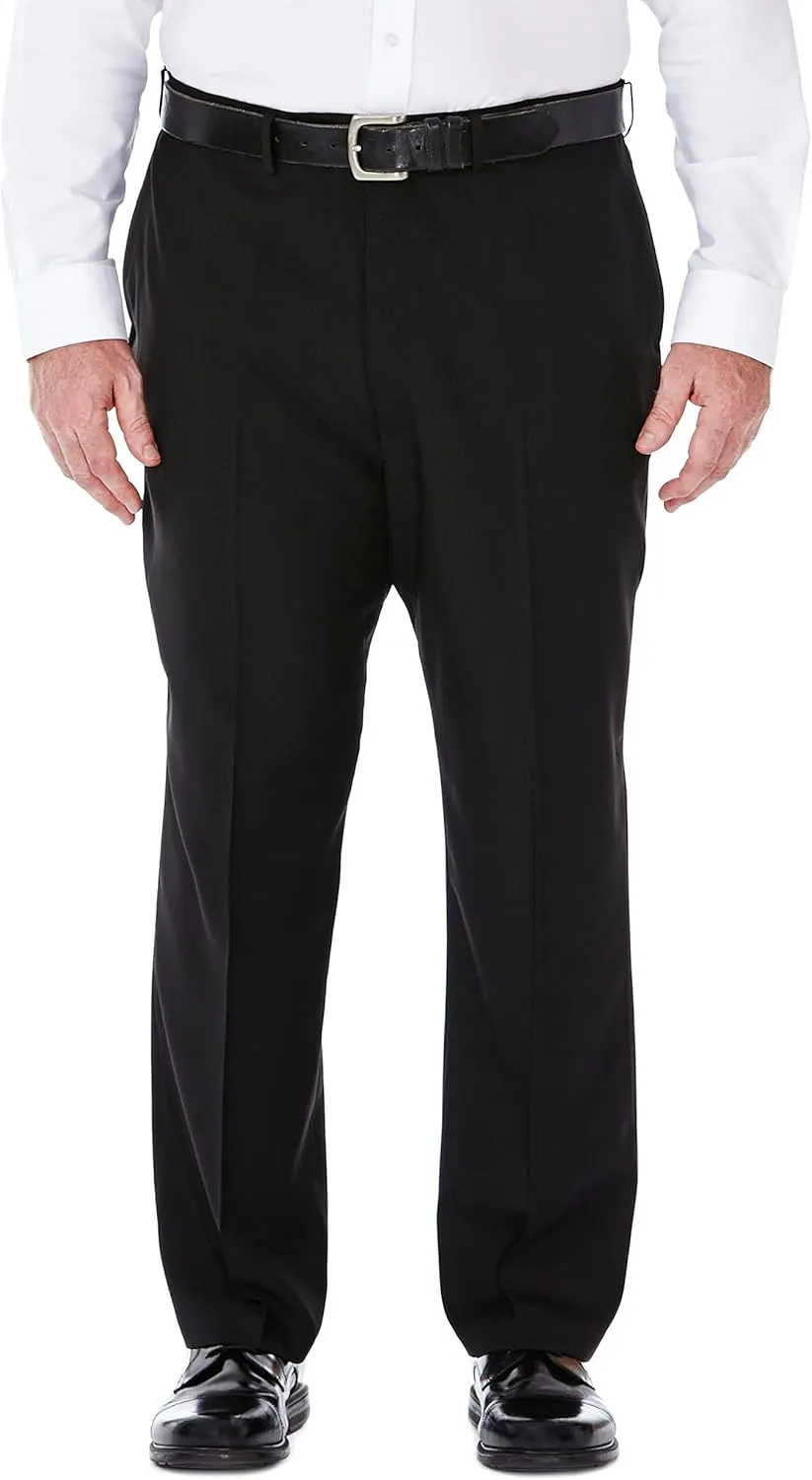 Haggar Men's Big and Tall Eclo Classic Fit Dress Pants Flat Front and Pleated Front
