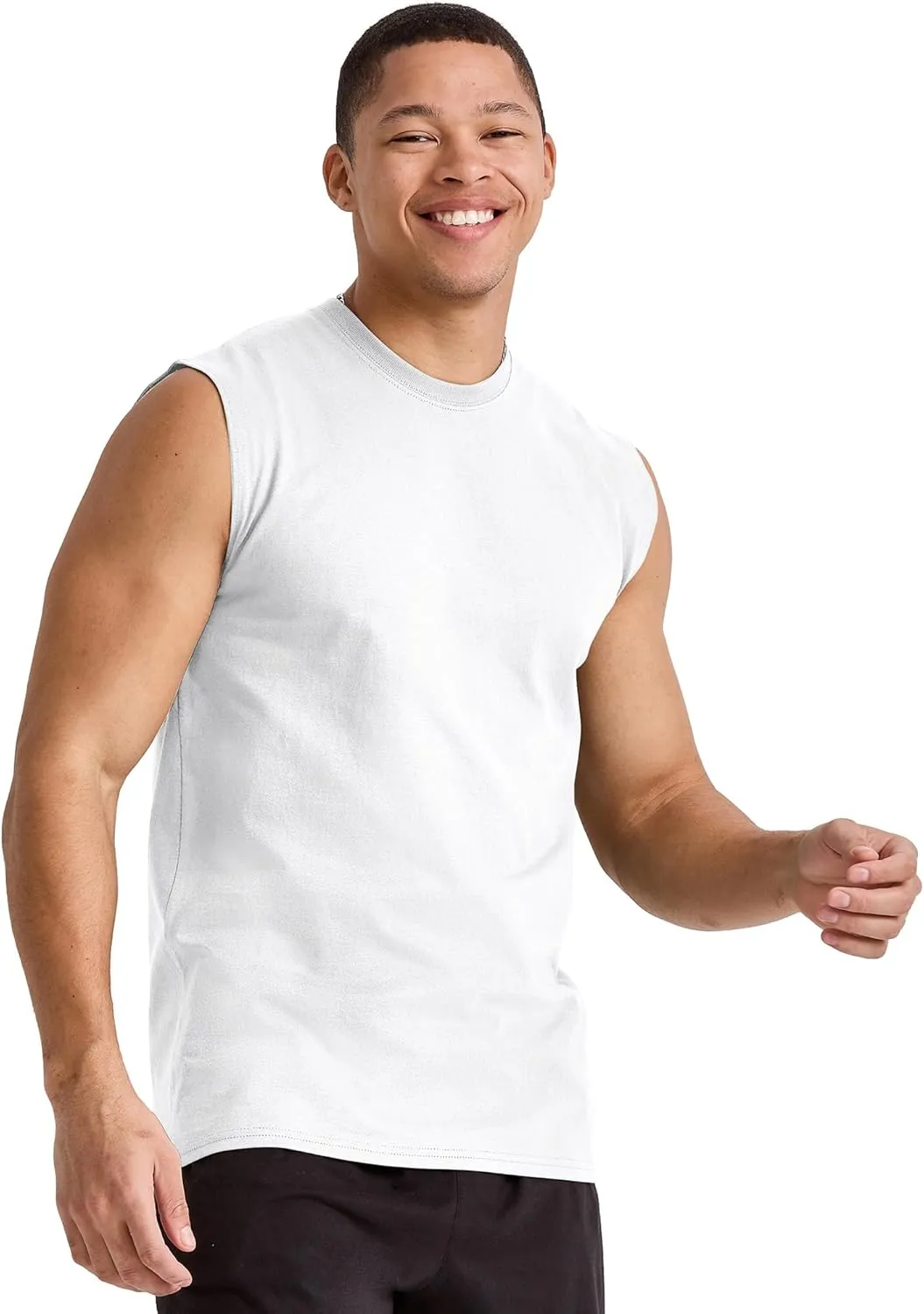 Hanes Men's Essentials Midweight T Pack, Cotton Muscle Tank Shirts, 3-Pack