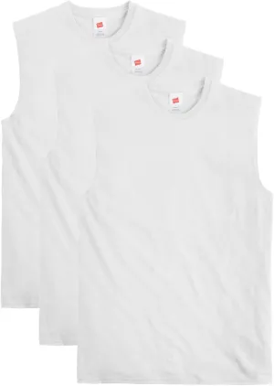 Hanes Men's Essentials Midweight T Pack, Cotton Muscle Tank Shirts, 3-Pack