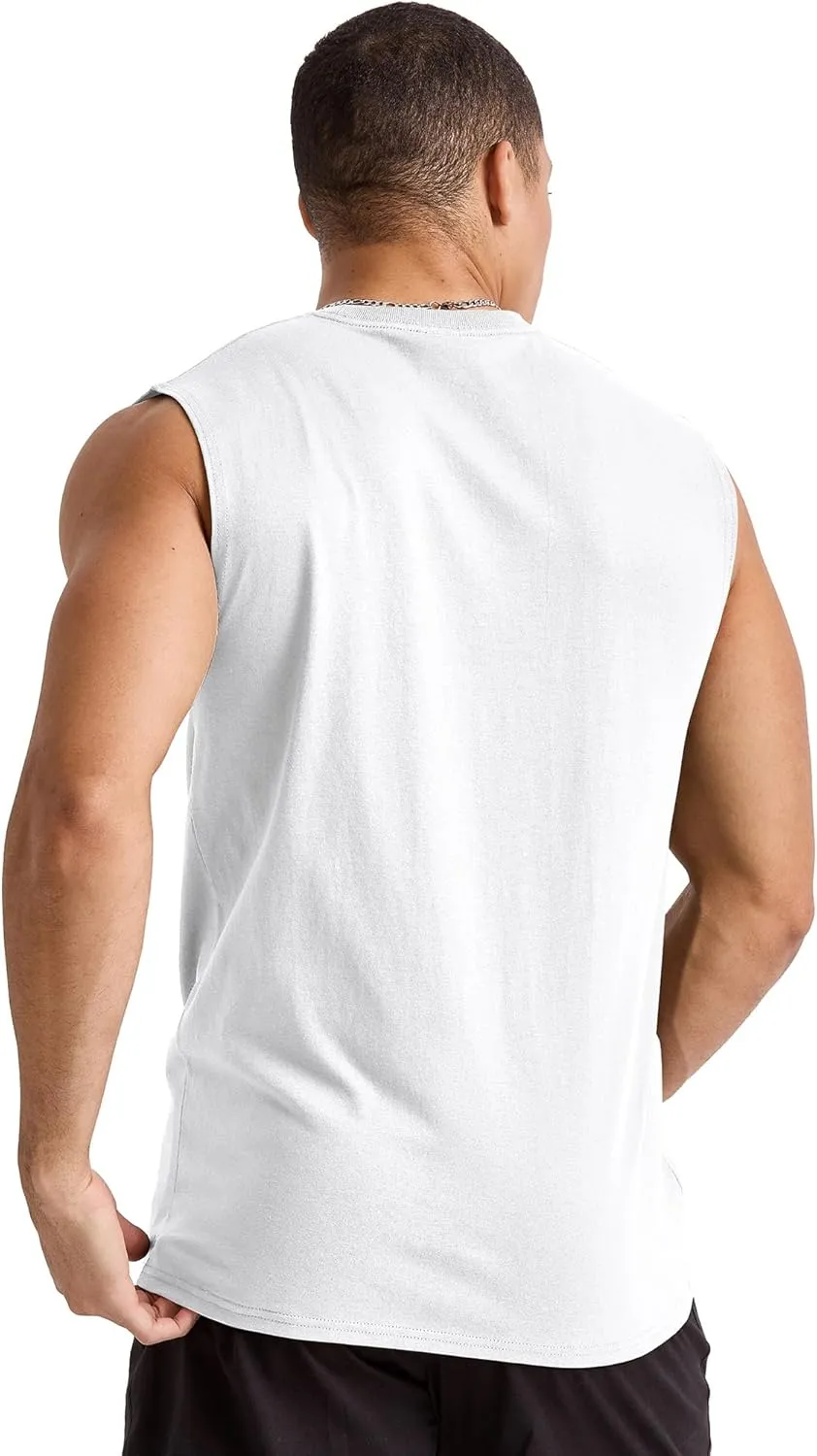 Hanes Men's Essentials Midweight T Pack, Cotton Muscle Tank Shirts, 3-Pack
