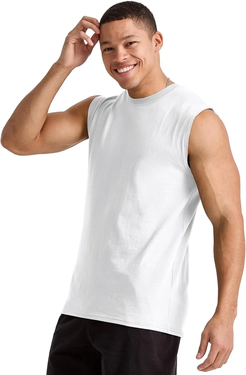 Hanes Men's Essentials Midweight T Pack, Cotton Muscle Tank Shirts, 3-Pack