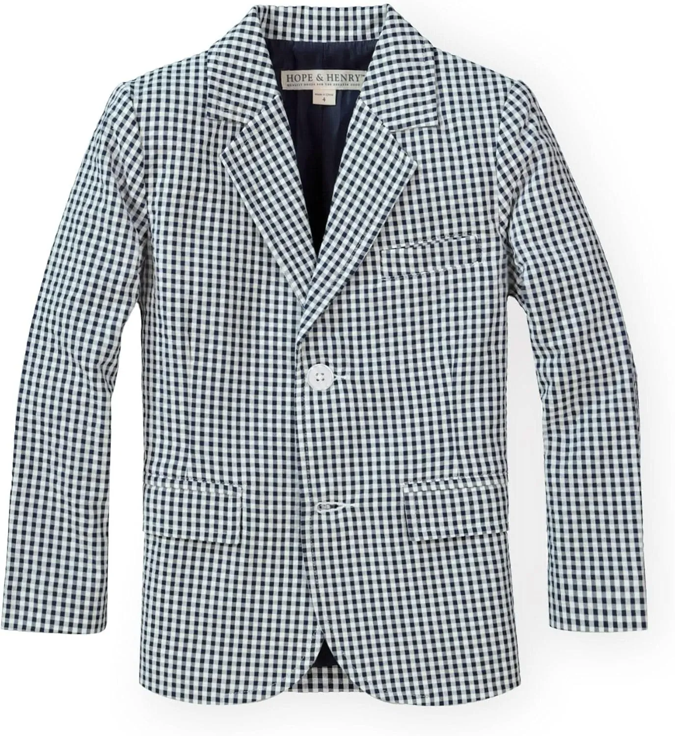 Hope & Henry Boys' Classic Seersucker Suit Jacket